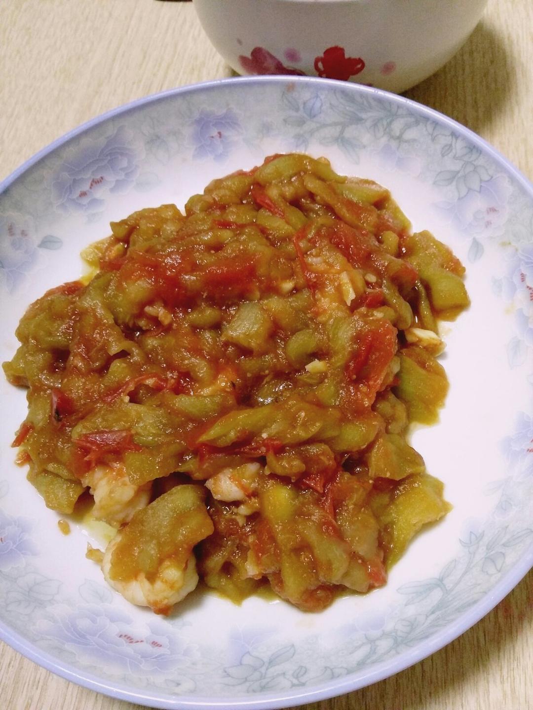 西红柿茄子虾仁煲
