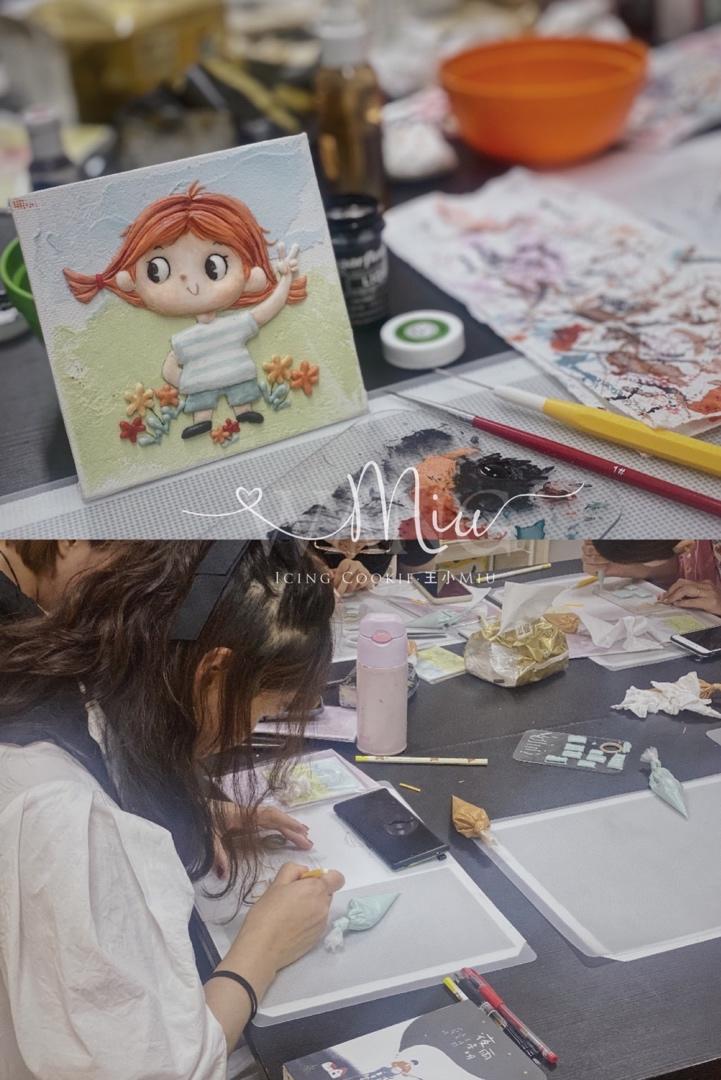 韩式简约奶油霜手绘蛋糕