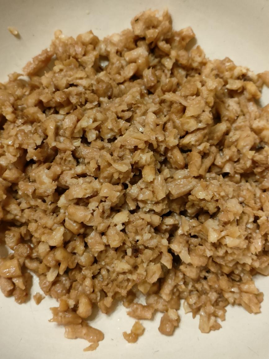 用豆似肉丝做的素肉馅的做法