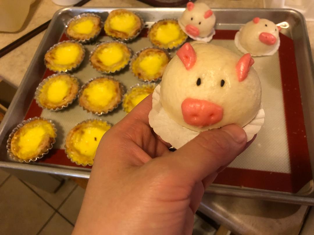 可爱的小猪豆沙包
