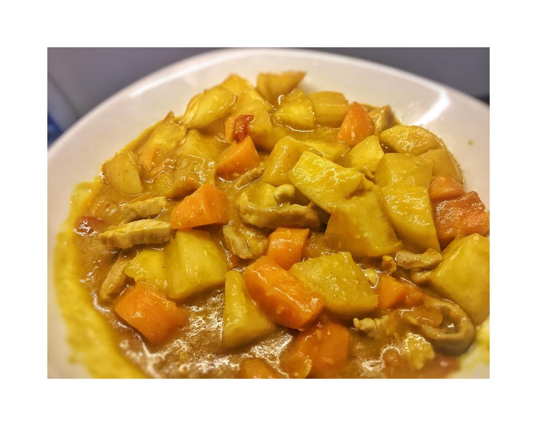 bububu做的咖喱猪肉饭