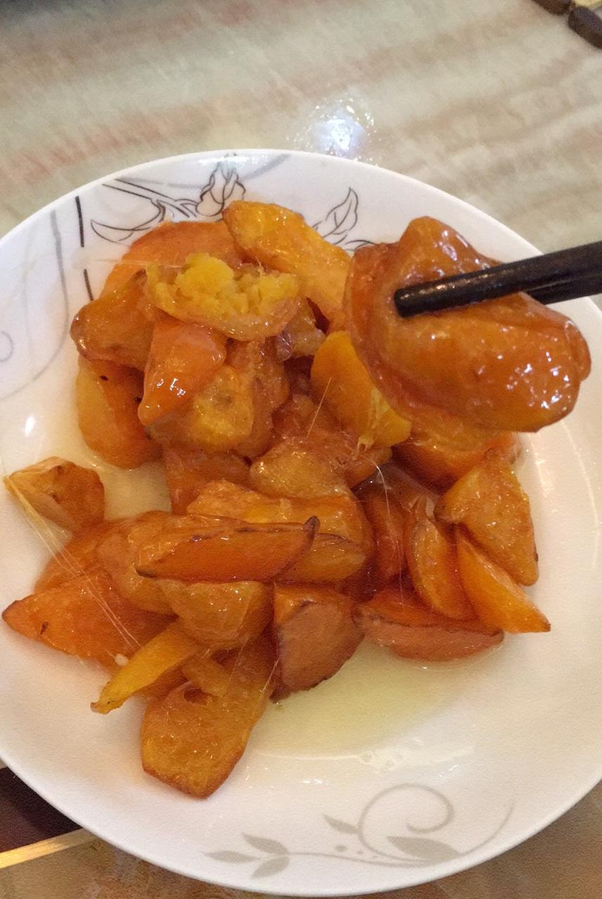 剪纸艺术爱好者夏云做的拔丝地瓜toffeesweetpotato