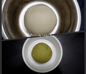 汤种抹茶大理石纹吐司（水立方模）的做法 步骤6