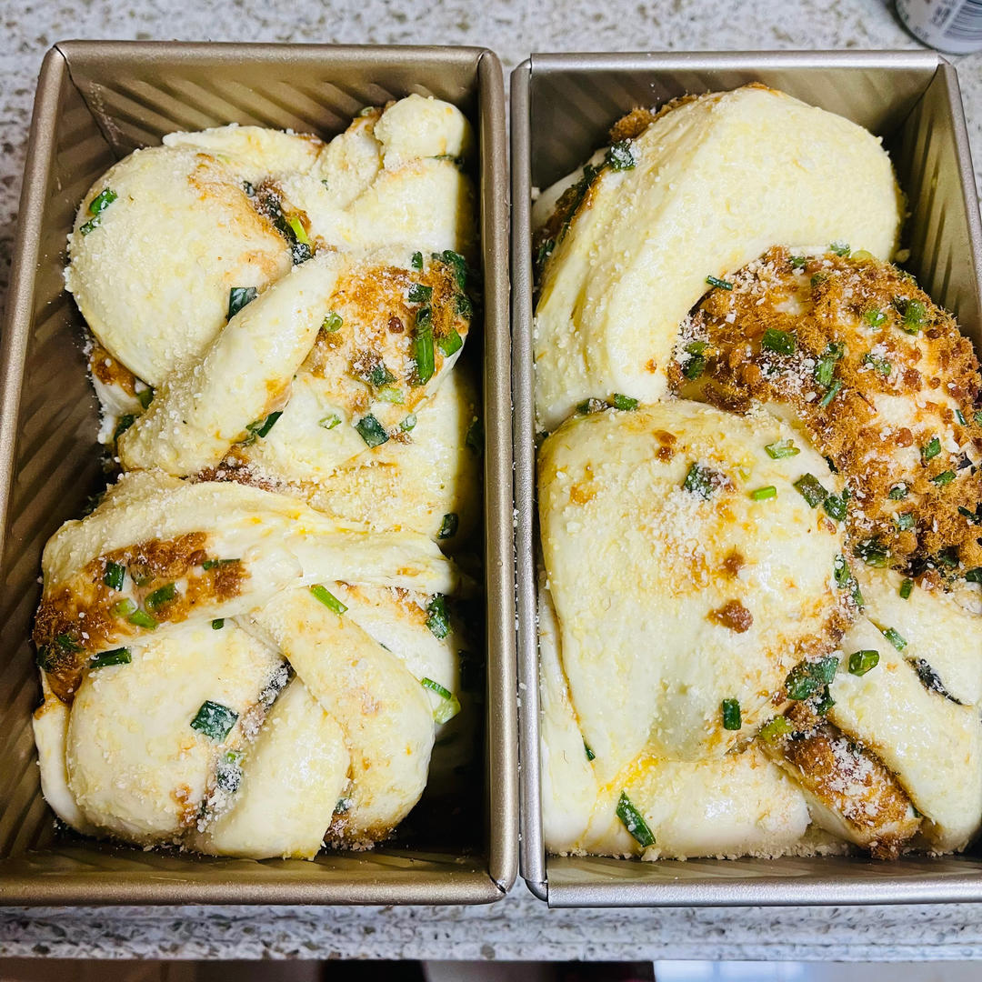 肉松香葱吐司（四种整形手法）