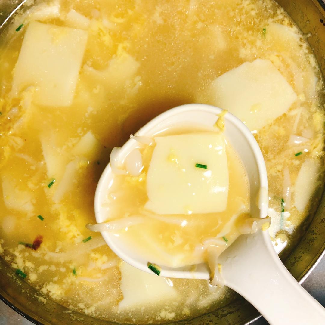 见到你就是晴天做的内酯豆腐鸡蛋汤简单快手