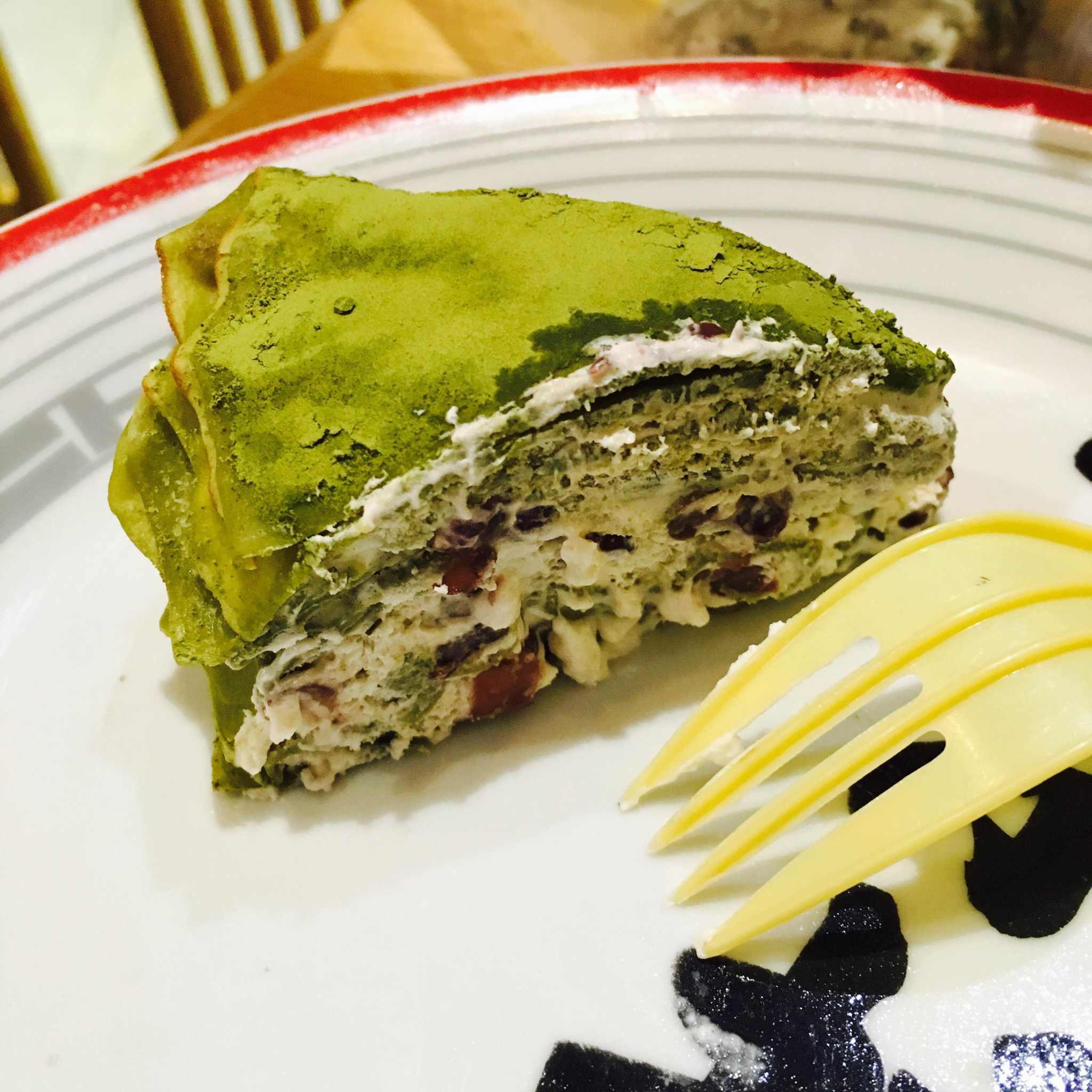 沫沫的相思蛋糕（抹茶红豆千层蛋糕）