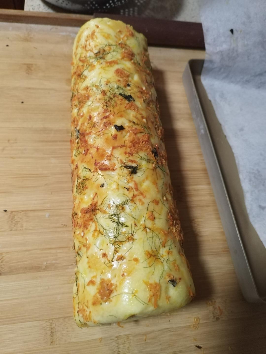 香葱肉松面包卷