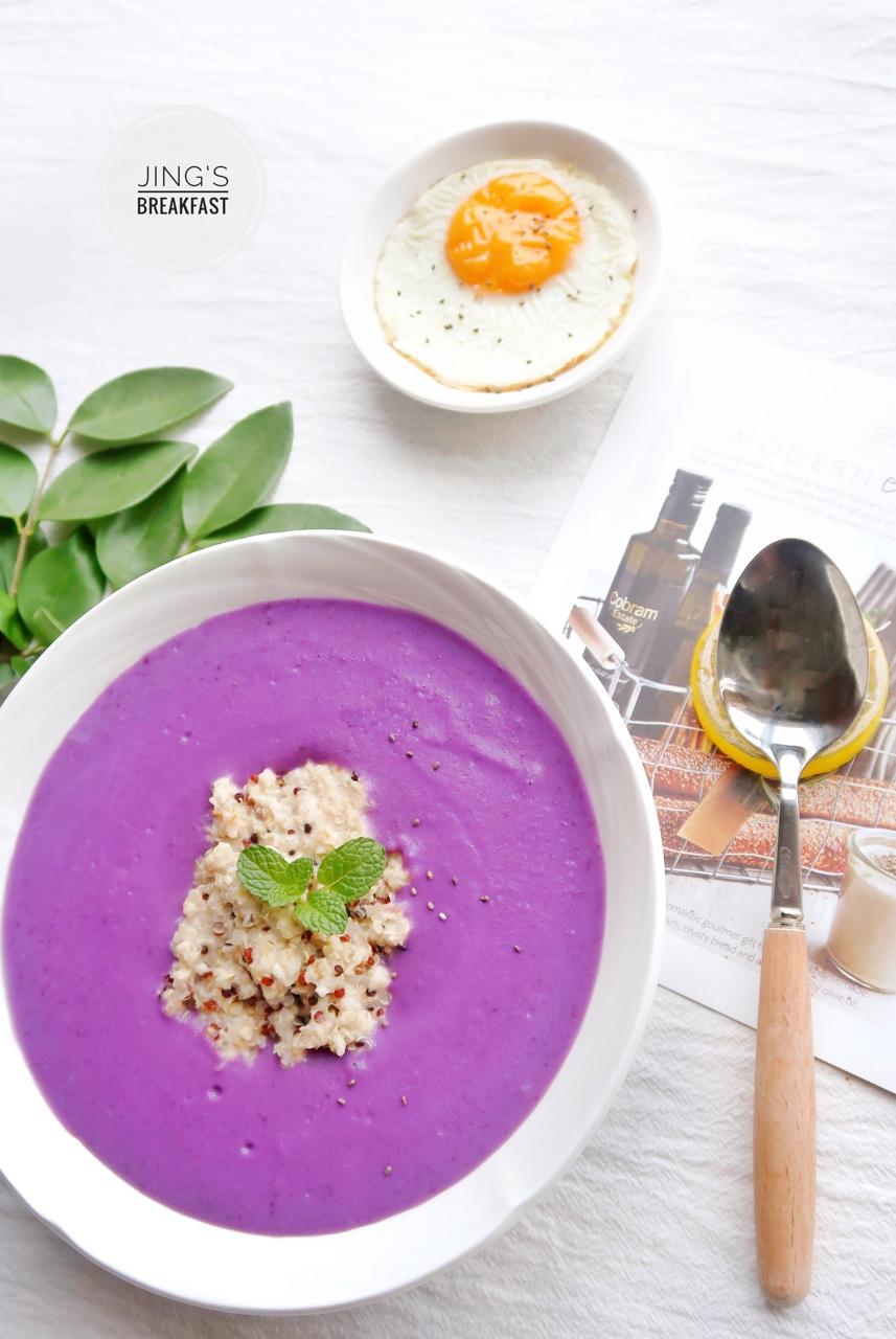 紫薯牛奶拌藜麦