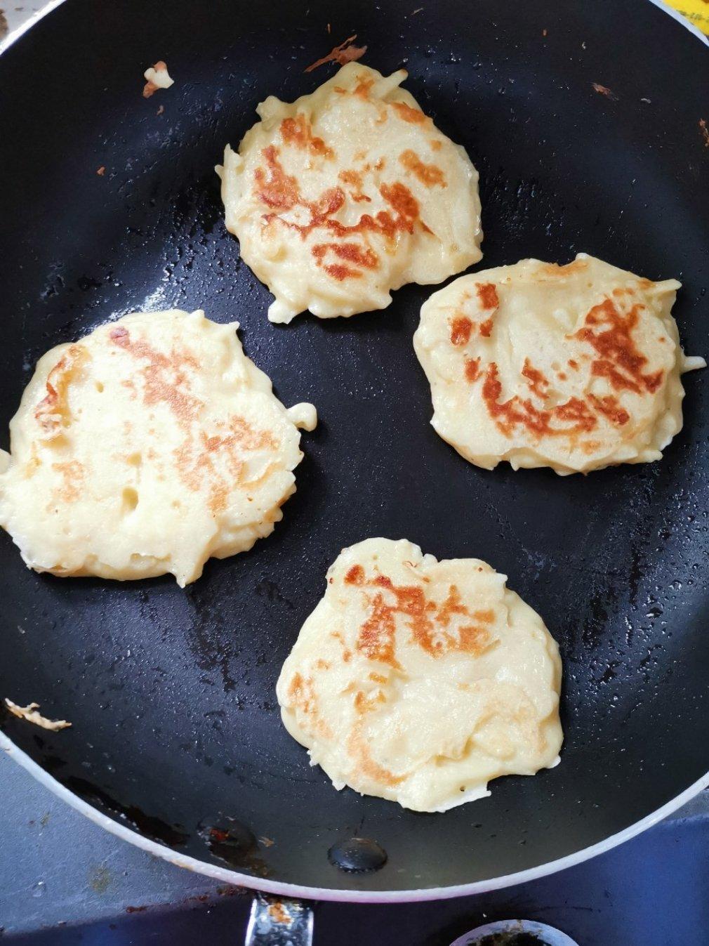 快手苹果无油健康发面饼