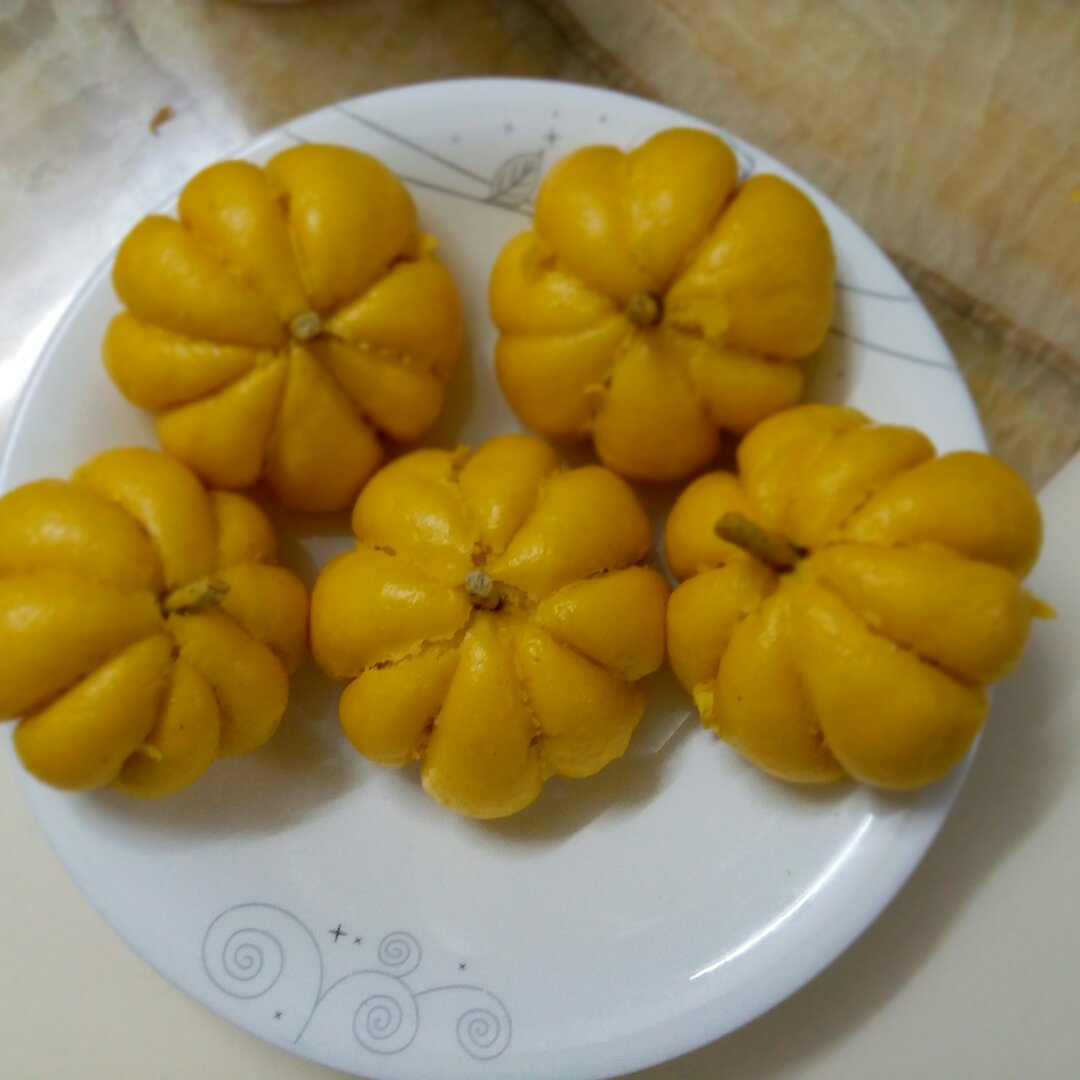 萌萌哒南瓜馒头（面包机轻松揉面）
