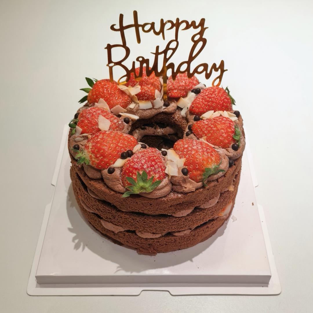 超详细 奶油巧克力生日裸蛋糕