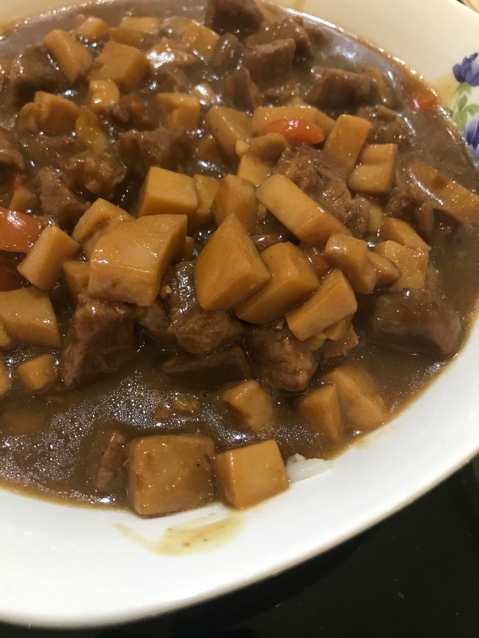 家常菜~杏鲍菇烧牛肉粒