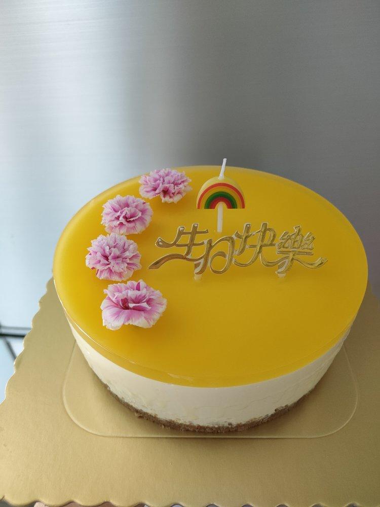 百香果慕斯蛋糕6寸-不用烤箱新手入门半小时蛋糕-口感清爽零失败