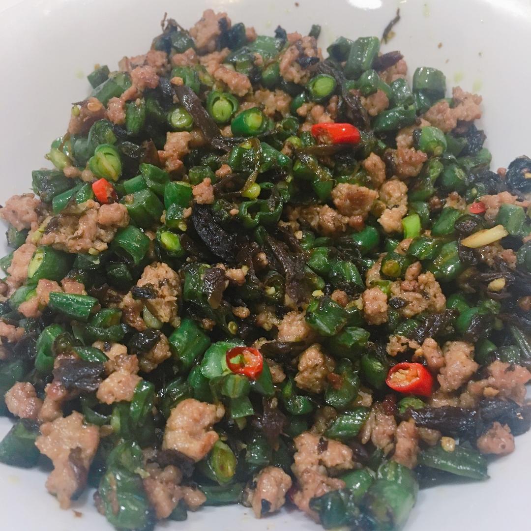 干煸榄菜肉末豆角