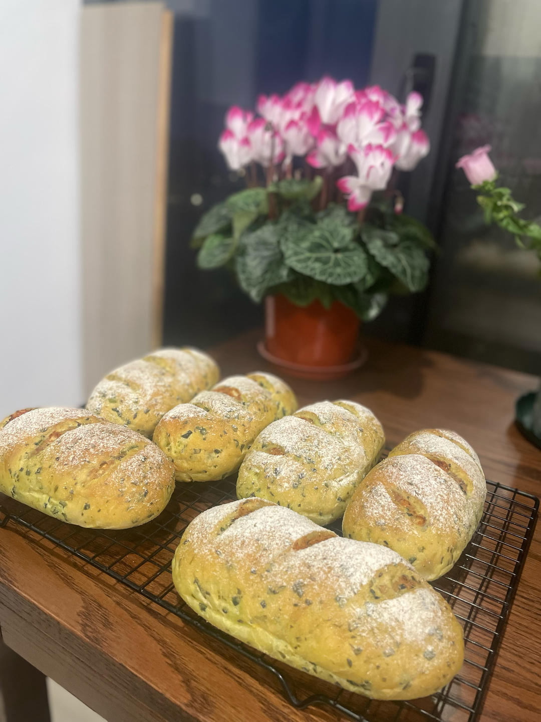 菠菜芝士咸面包