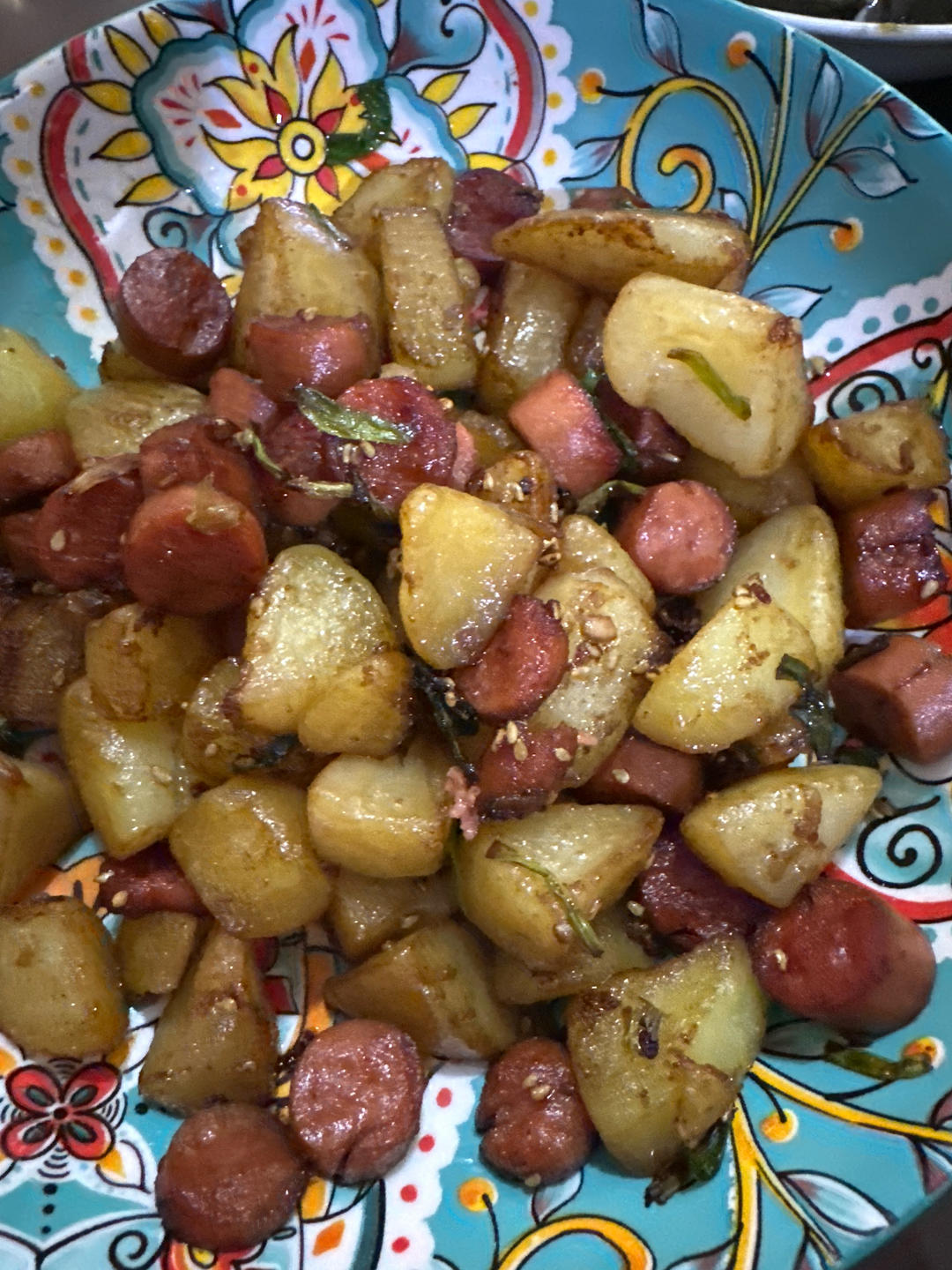 烧烤风味的土豆小香肠