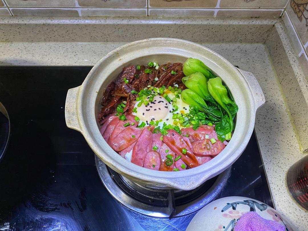香喷喷的🍲腊肠煲仔饭（砂锅版）超简单神速