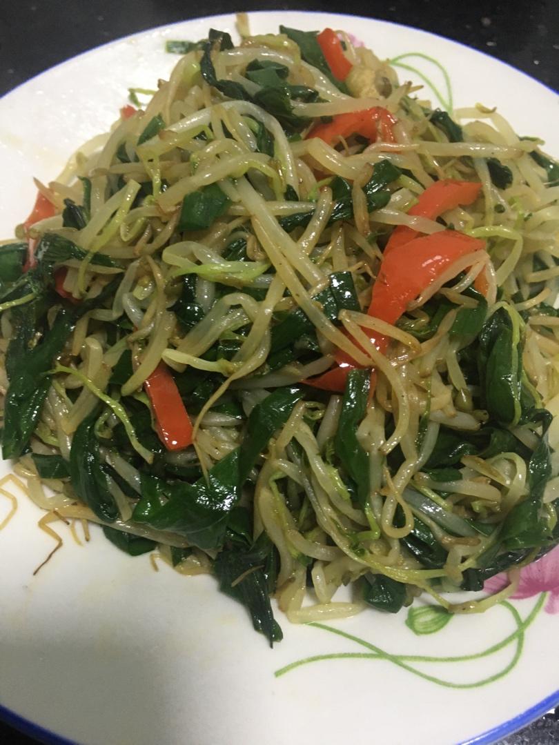 韭菜炒豆芽