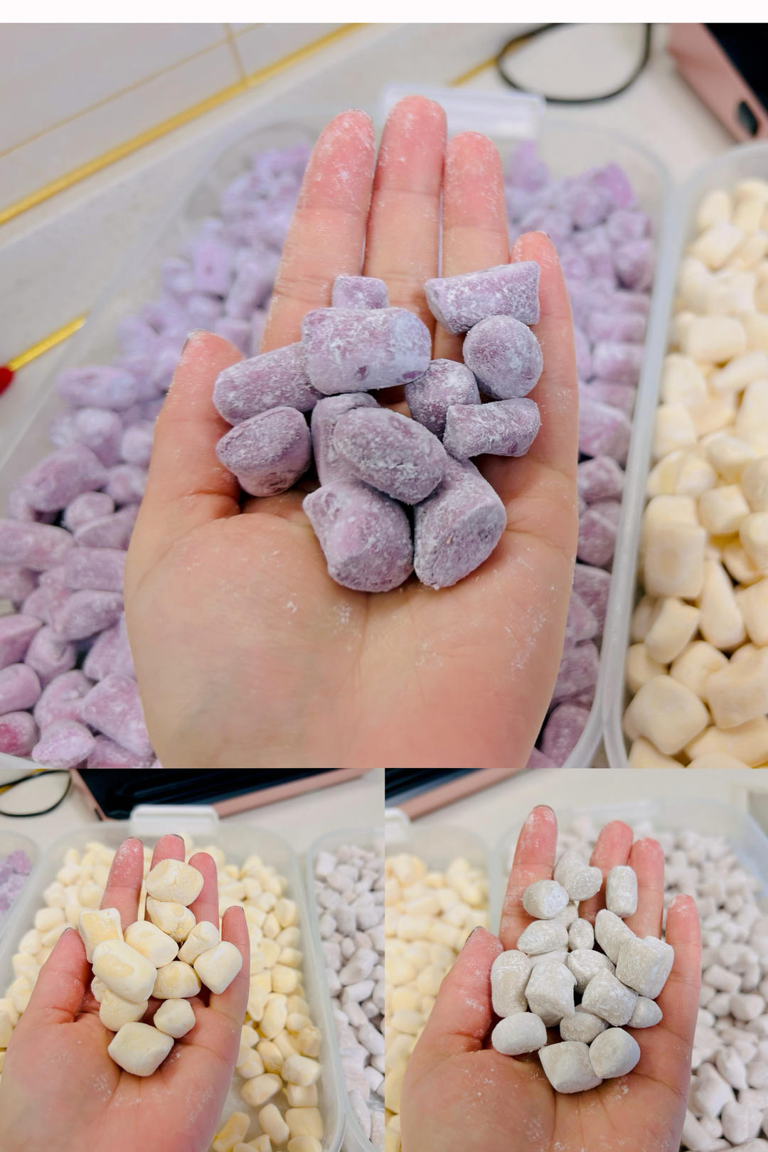 手工三色芋圆，软糯Q弹，不开裂