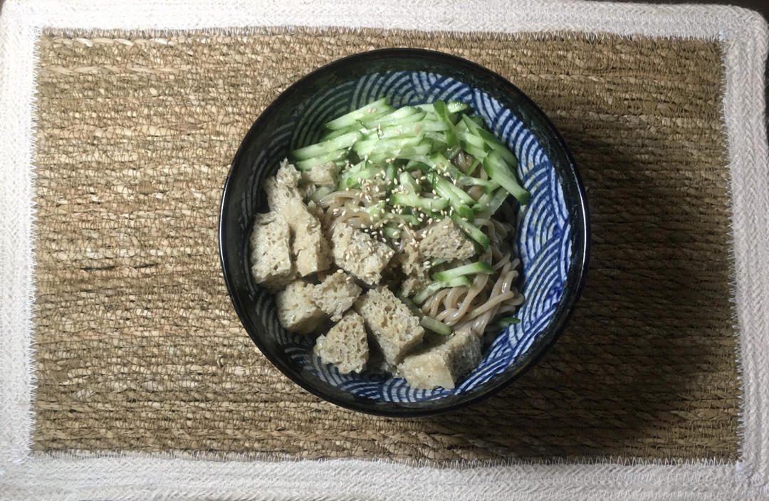花生酱烤麸荞麦凉面——素食【健康一锅端】