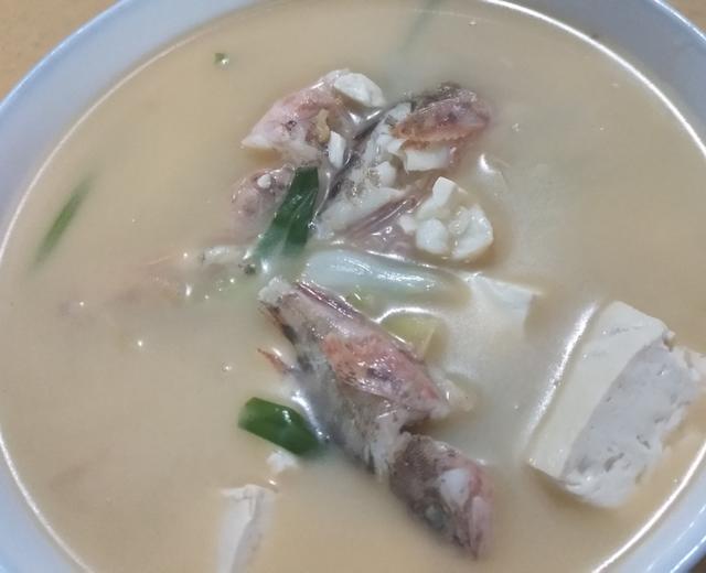 小红斑（石翁鱼）豆腐汤