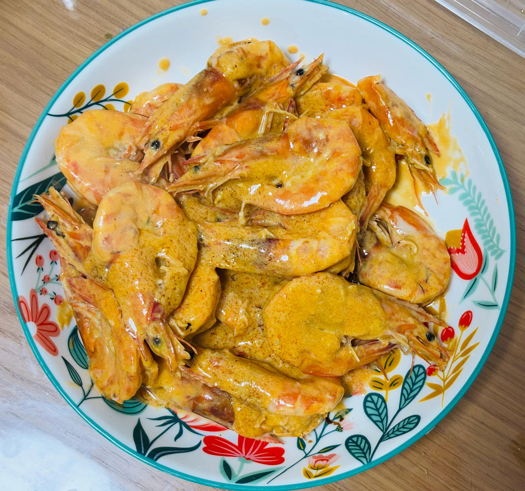 舔嘴 湿奶油老虎虾