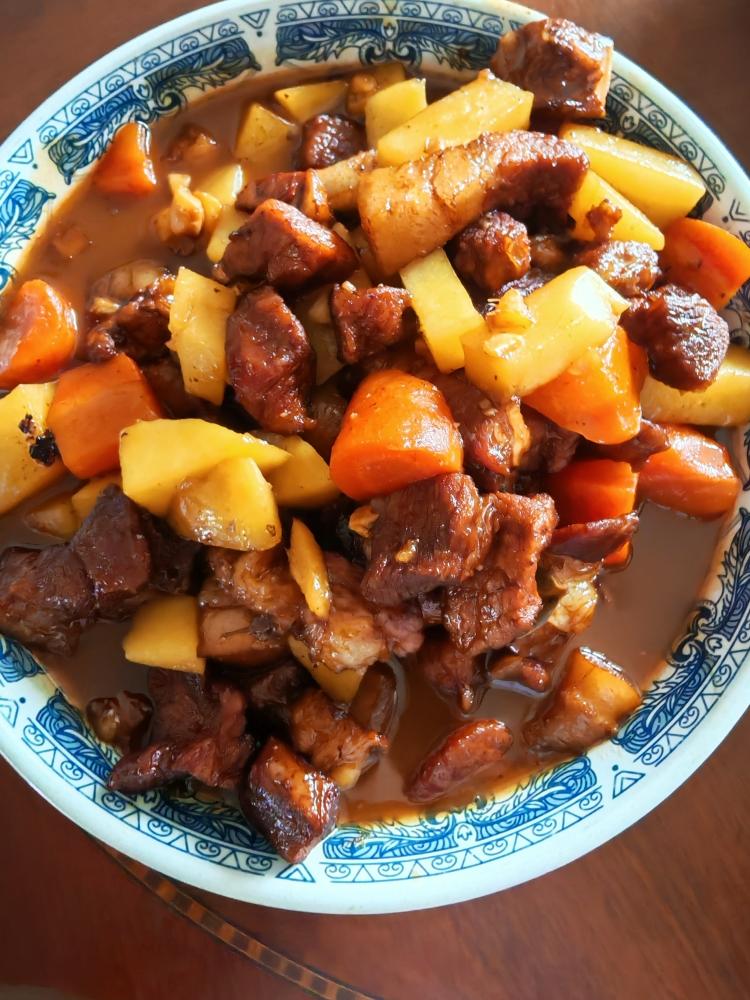 不硬不柴、果味红烧肉