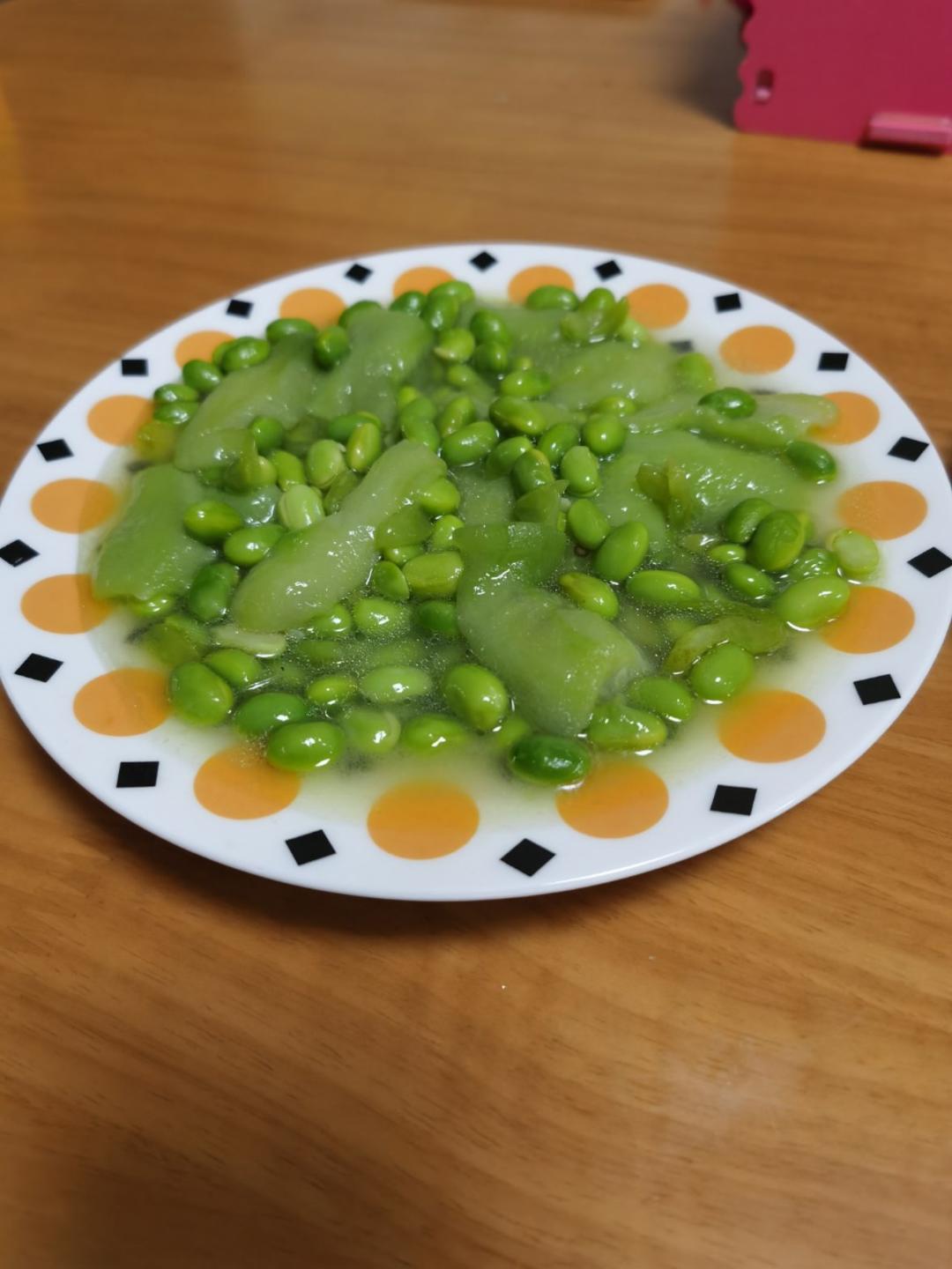 炒毛豆丝瓜