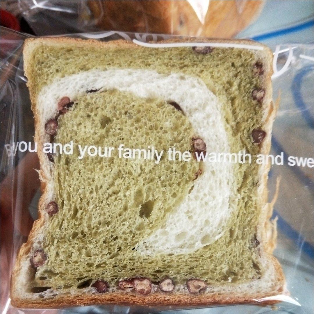 双色吐司 抹茶蜜豆老面吐司🍞