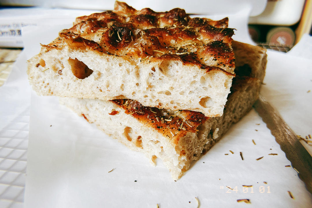超高颜值天然酵母意大利佛卡夏面包focaccia（附土豆泥版）