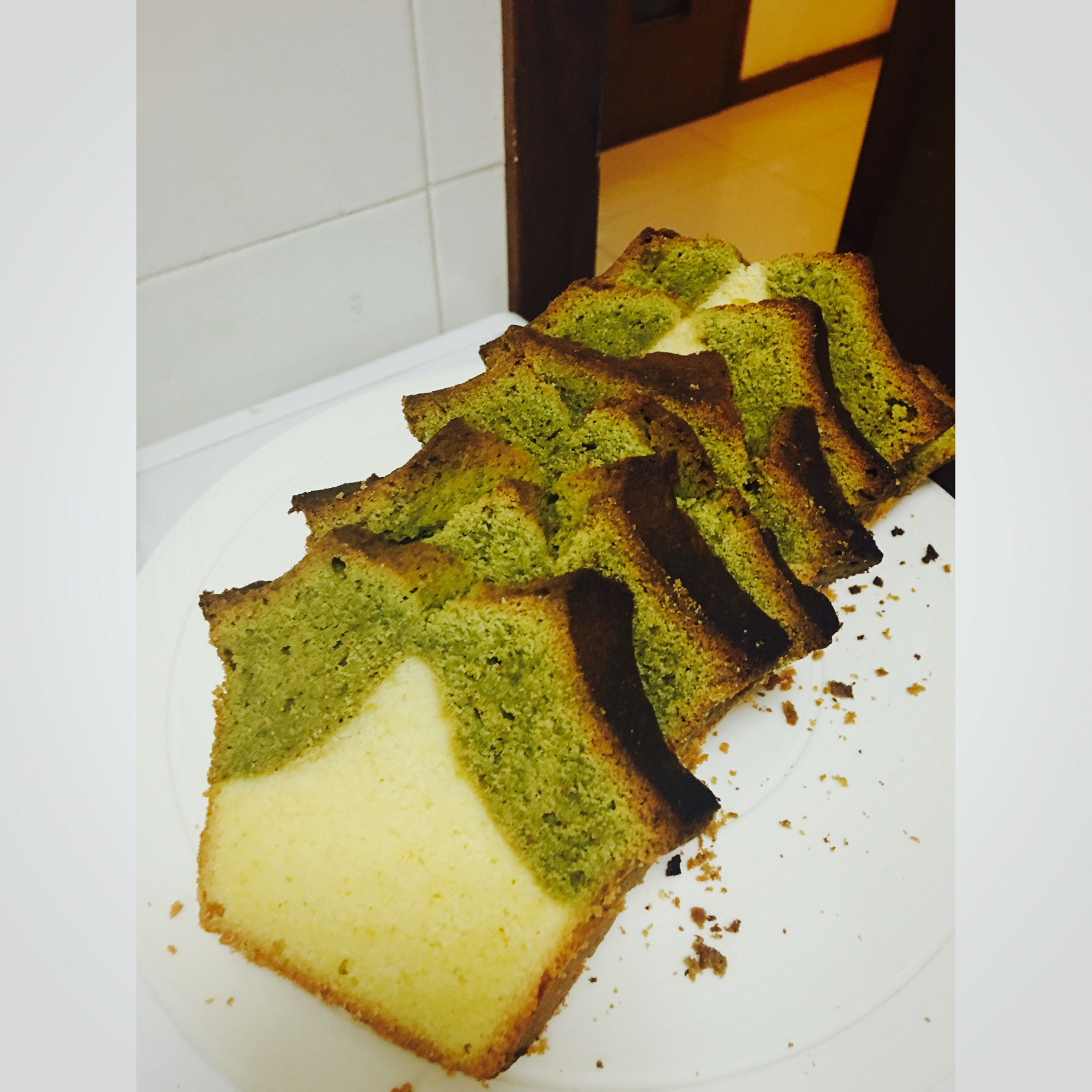 香草&抹茶双拼磅蛋糕（白菜磅）