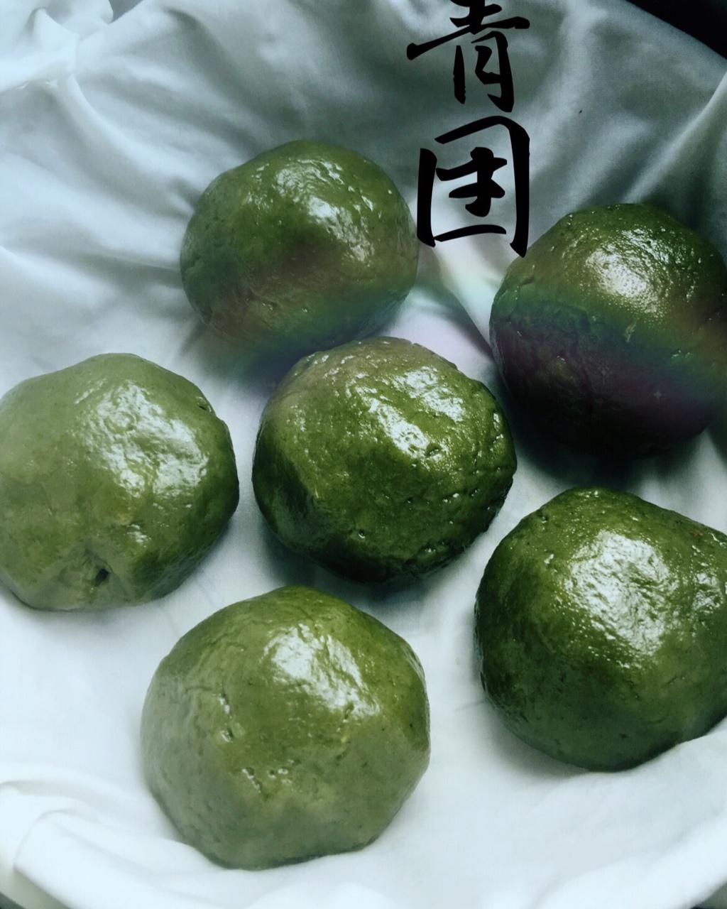 网红青团～～咸蛋黄肉松青团