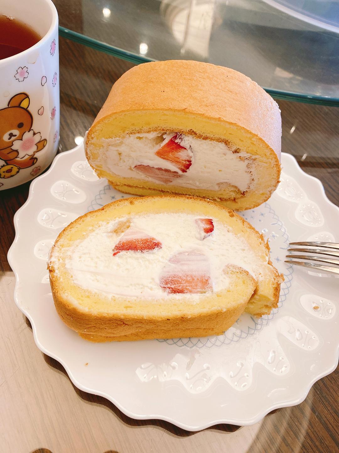 草莓🍓瑞士卷的做法 步骤20