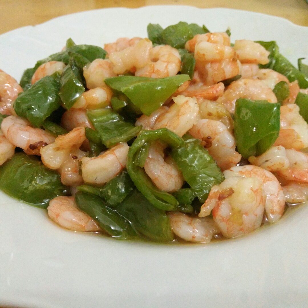 虾仁炒青椒
