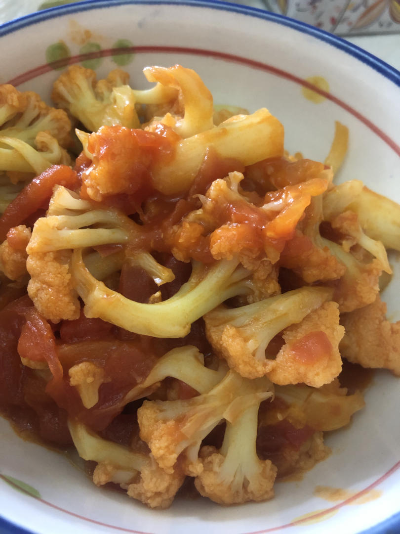 西红柿炒菜花（夏季开胃菜）