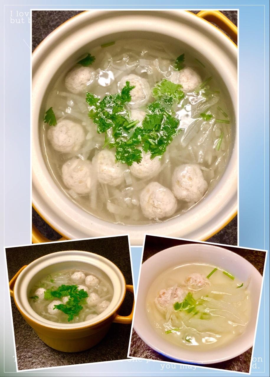 【10分钟系列】白萝卜豆腐圆子汤