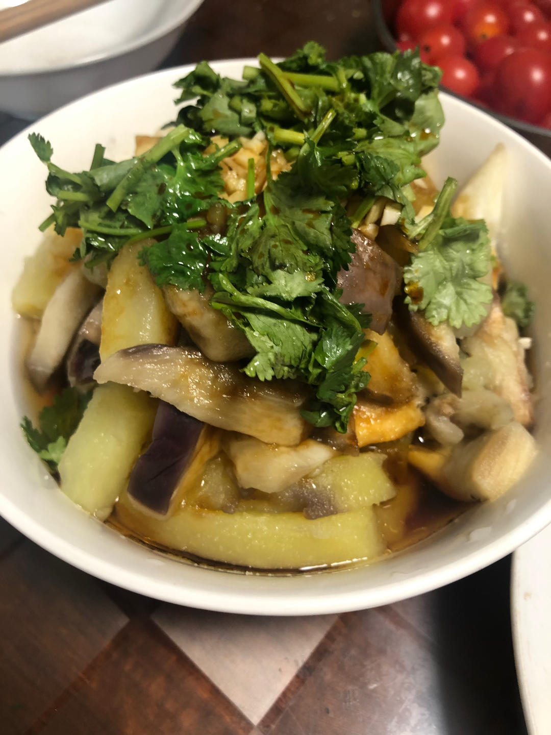 凉拌茄子土豆（饭菜一锅出）