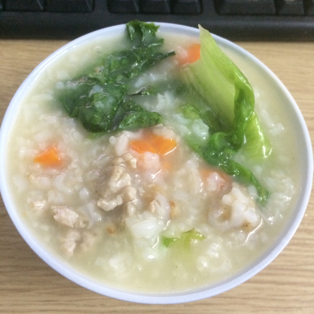 青菜瘦肉粥