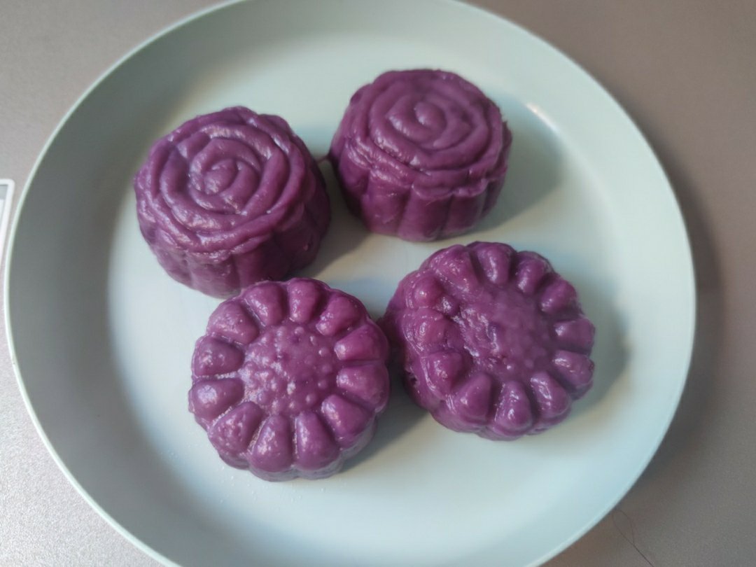 秒杀冰皮月饼的紫薯山药糯米糕