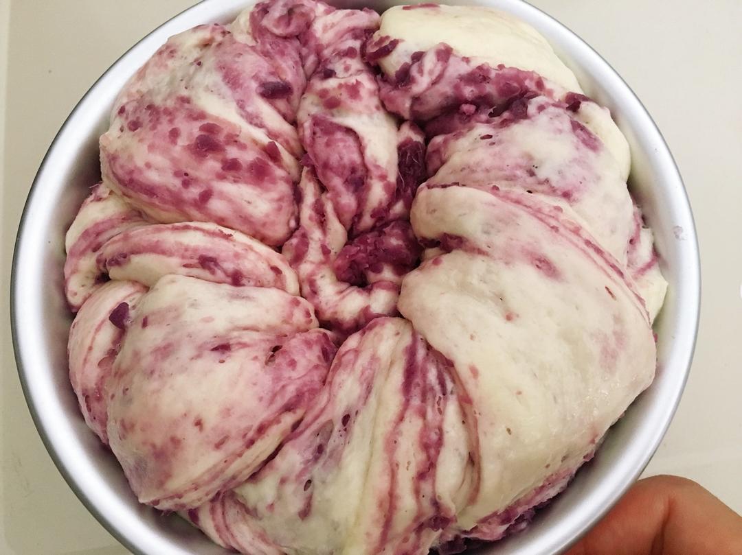 入门级不用揉出膜的手撕紫薯面包无黄油版