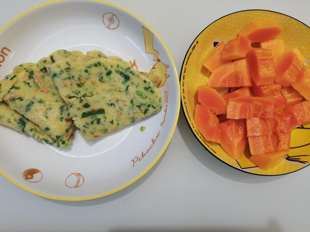 韭菜鸡蛋玉米饼