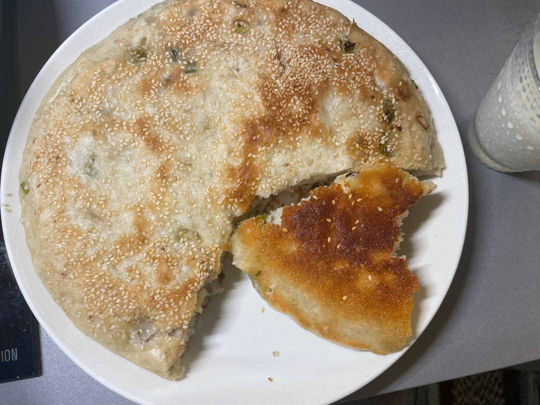 手不沾面做发面大饼