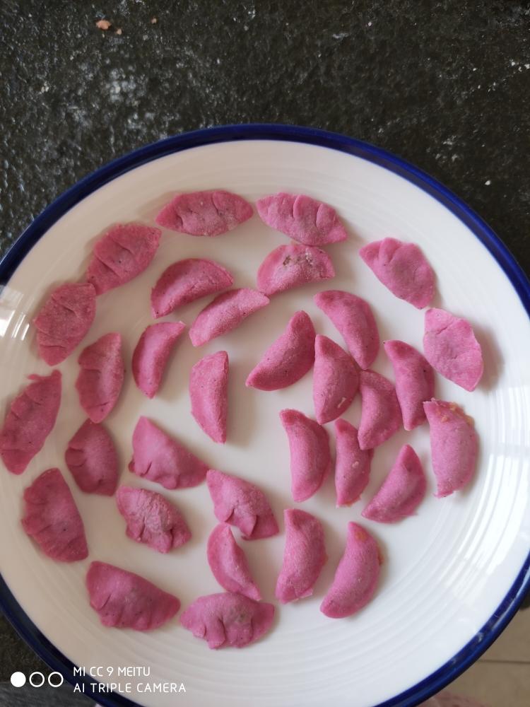 火龙果彩色小水饺（婴儿辅食）