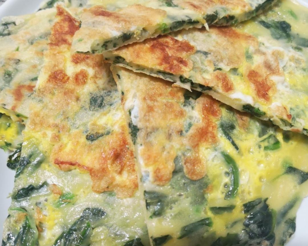 简单快手早餐--菠菜鸡蛋饼