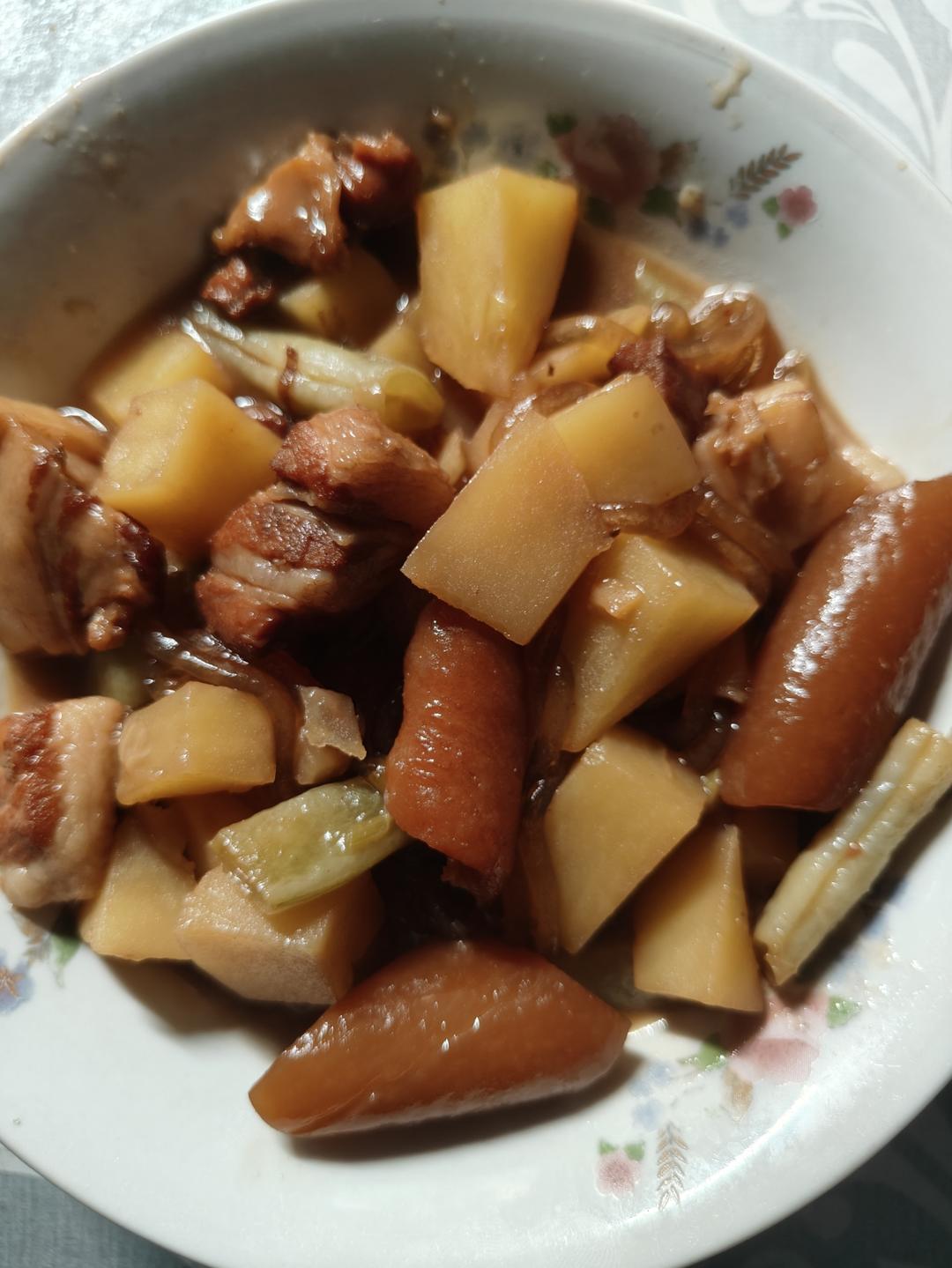 简单三步肉烩菜（土豆、豆角、粉丝）