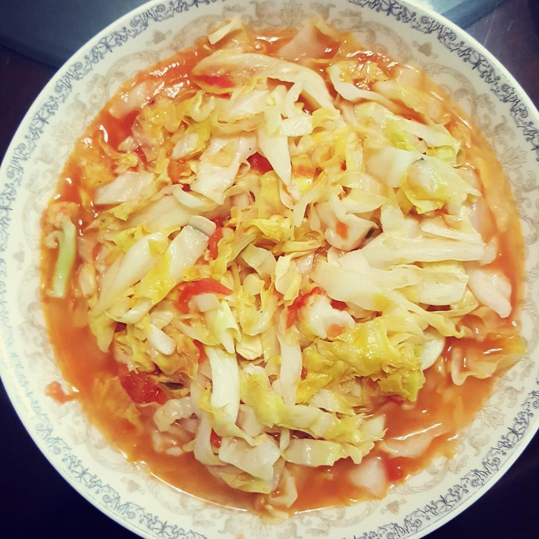 番茄炝炒圆白菜