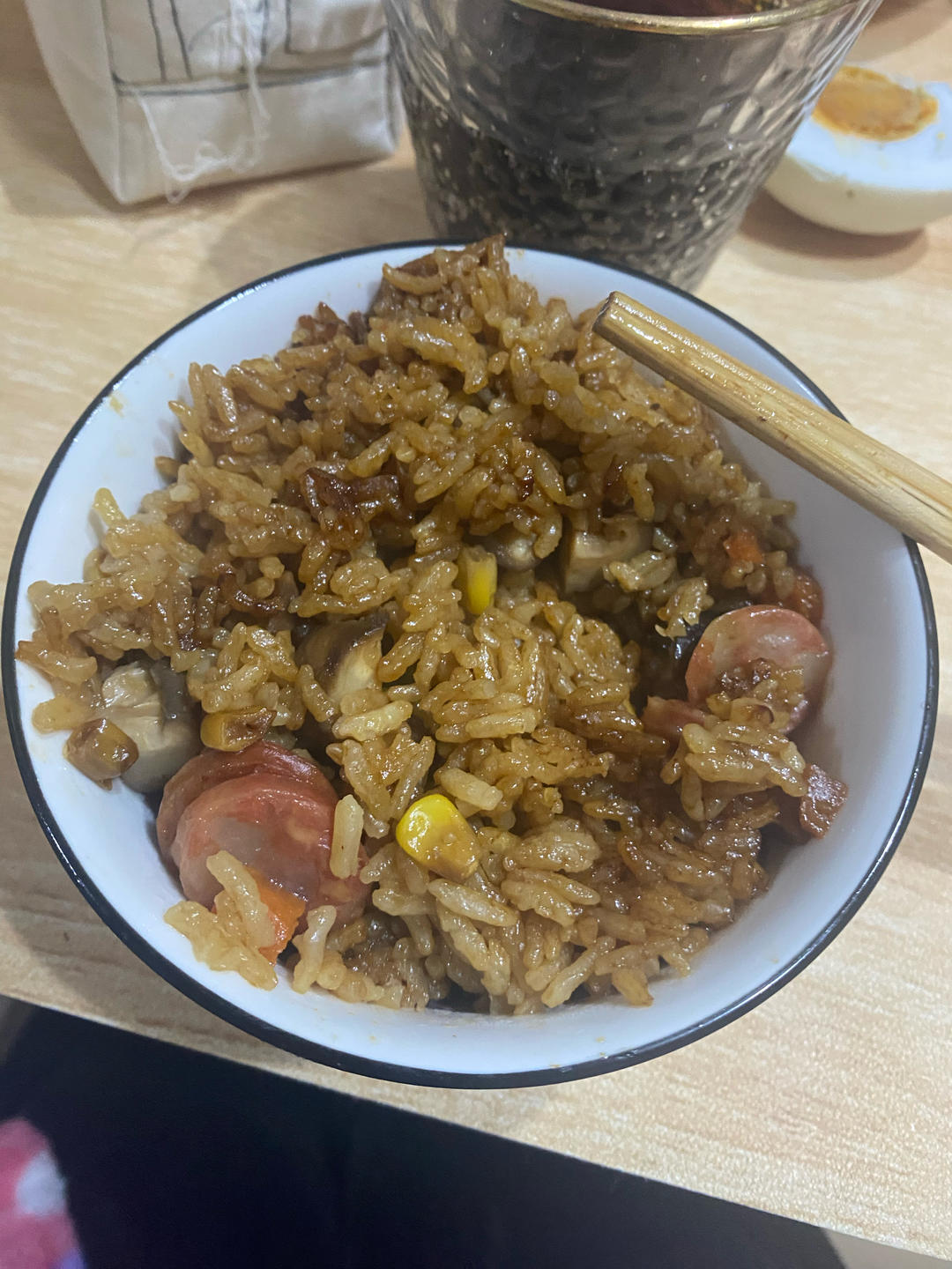 懒人必备～电饭煲腊肠焖饭