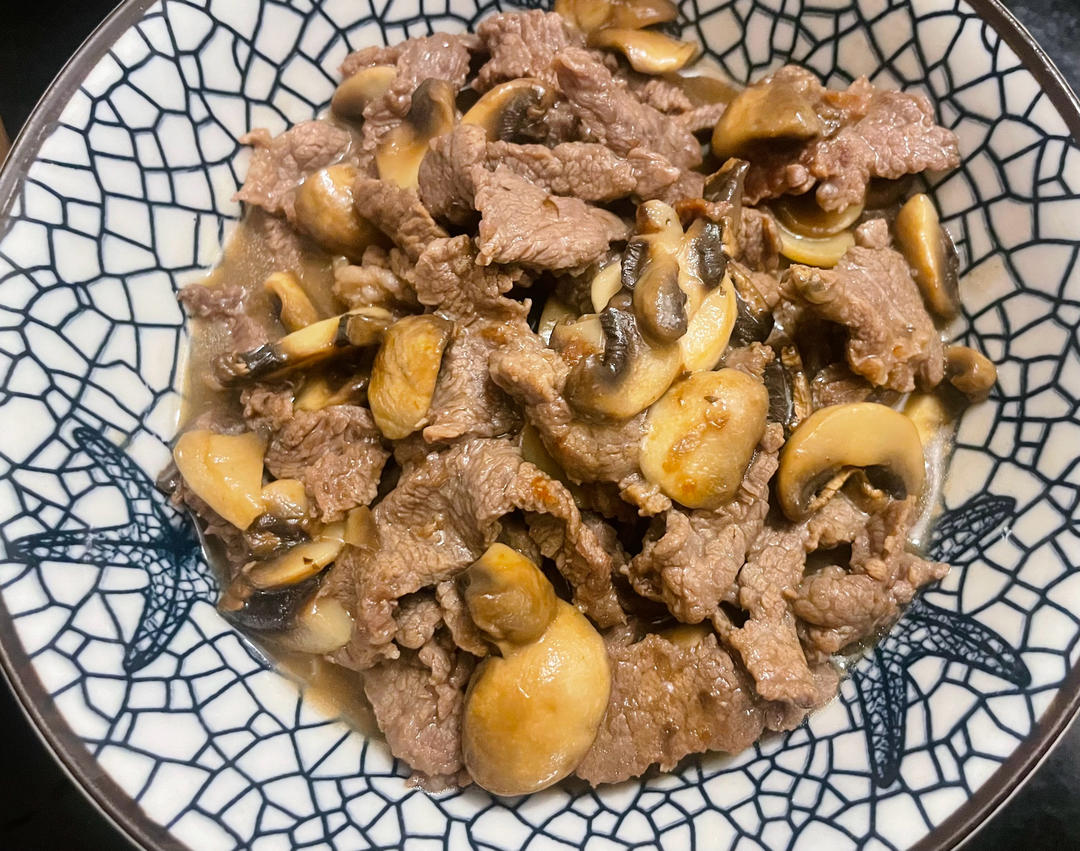白蘑菇牛肉片