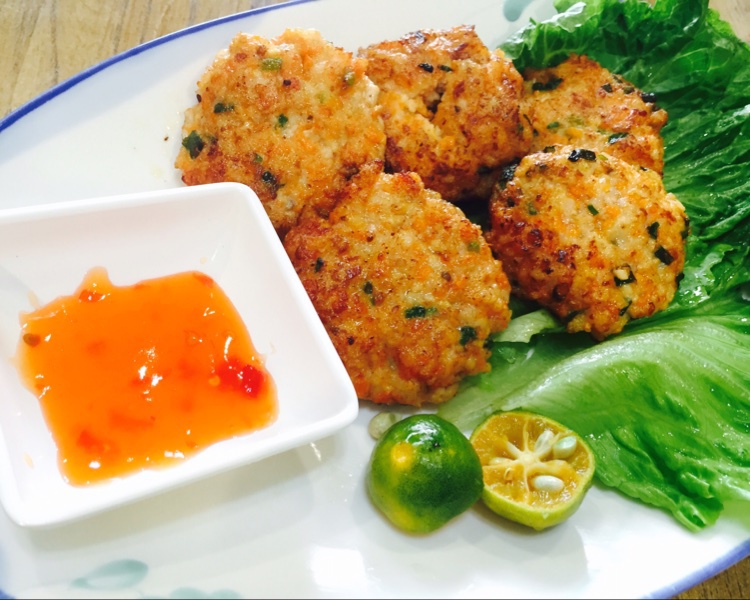 妍妍麻麻做的香煎虾饼