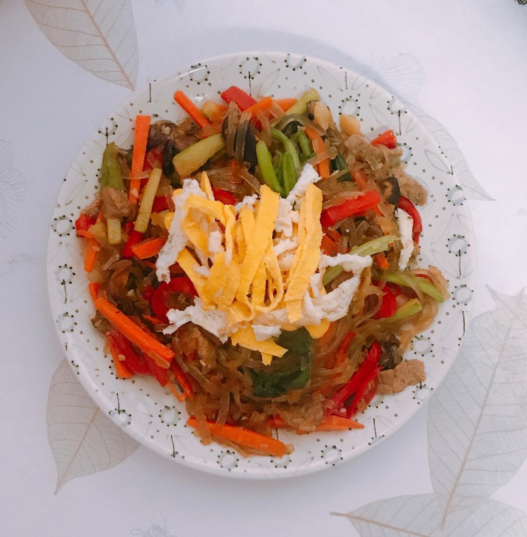 韩式粉丝炒杂菜 Korean Style Glass Noodles with Vegetables